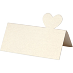 Hjerte Bordkort Hvid 8 x 8,5 cm 20-pak B