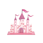 Prinsesseslot Borddekoration Lyserød