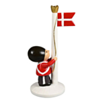 Soldat Med Dannebrog Dekorationsfigur Rød