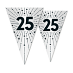 25 Års Guirlande Hvid/Sort
