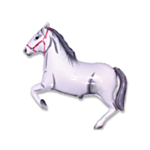 Hest Folieballon Hvid
