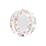 Transparent Kuglerund Folieballon Med Margueritter Uden Ventil