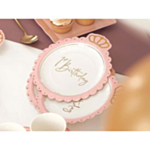 1st Birthday Krone Paptallerkener Lyserød/Guld