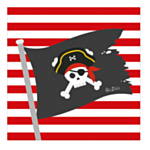 Piratflag Servietter Rød/Sort