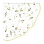 Blomster Servietter Hvid/Guld