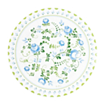 Blomster Paptallerkener Blå/Grøn