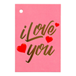 I Love You Kort Lyserød