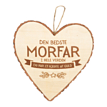 Træhjerte Morfar Beige