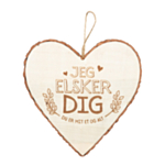 Træhjerte Jeg Elsker Dig Hvid