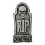 RIP Gravsten Kranium Grå