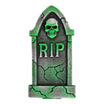 RIP Gravsten Med Kranium Grøn