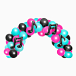 Musiknode Ballonbue Sort/Pink/Turkis
