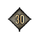 30 Års Kvadrat Folieballon Sort/Guld