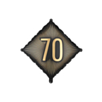 70 Års Kvadrat Folieballon Sort/Guld