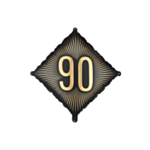 90 Års Kvadrat Folieballon Sort/Guld