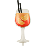 Drink Folieballon Orange/Sort