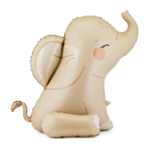Siddende Elefant Folieballon Beige
