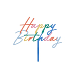Happy Birthday Akryl Kagetopper Mat Multifarvet