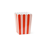 Klassiske Popcornbægre Rød/Hvid