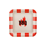 BBQ Firkantede Paptallerkener