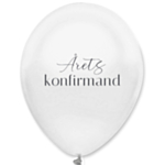 Årets Konfirmand Balloner Hvid Metallic
