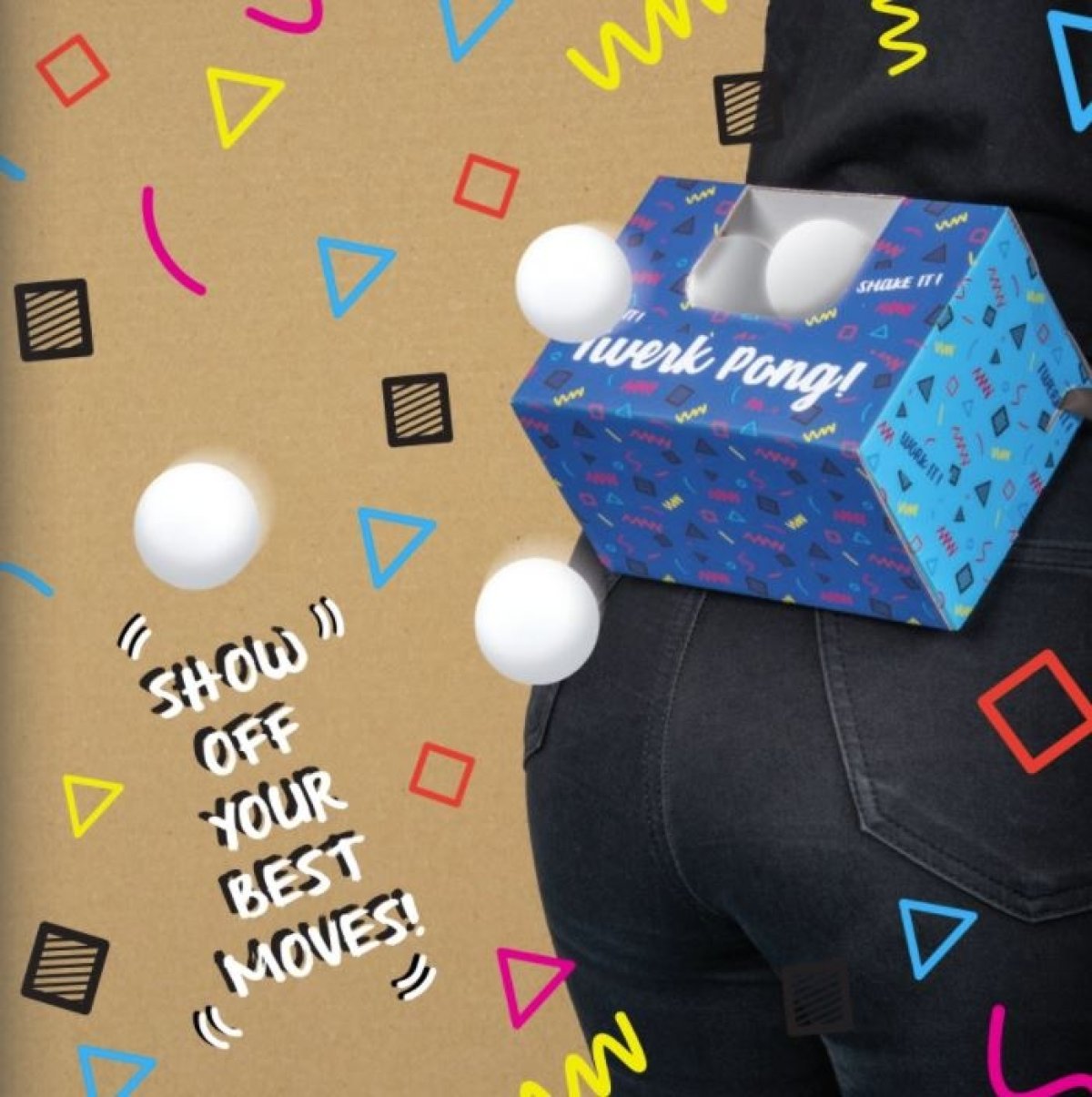 Toddmomy Twerk Pong : 1 Jeu De Fête Twerk Pong Avec Taille Et 30 Balles De Tennis Pour Famille Et Adultes (couleur Aléatoire
