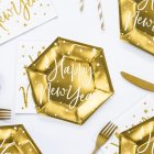 Happy New Year Paptallerkener Guld