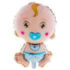 Babyfigur Folieballon Lyseblå