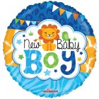 Rund Baby Boy Folieballon Lyseblå