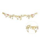 Blomster Happy Birthday Guirlande Guld