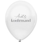 Årets Konfirmand Balloner Hvid Metallic