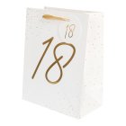 18 Års Gavepose Hvid/Guld