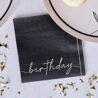Birthday Servietter Sort