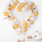 Hjerte Ballonfigur Hvid/Guld