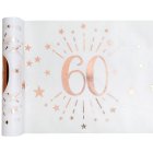 60 Års Bordløber Hvid/Rosaguld