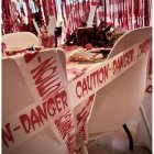 Blodigt Danger - Caution Advarselstape