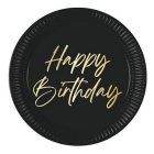 Happy Birthday Paptallerkener Sort/Guld