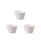 Blomster Cupcake Wrappers Hvid/Guld