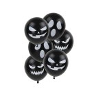 Halloween Balloner Med Ansigter Sort