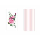 Rosa Blomster & Striber Frokostservietter