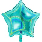 Stjerne Folieballon Holografisk Turkis