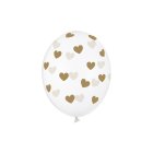 Hjerte Latexballoner Klar/Guld