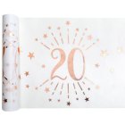 20 Års Bordløber Hvid/Rosaguld