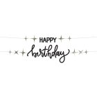Happy Birthday Bogstavsguirlande Sort