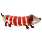 Gravhund Folieballon Rød/Hvid