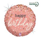 Happy Birthday Folieballon Rosaguld