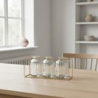 Glasvaser I Guldstativ