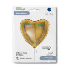 Hjerte Folieballon Holografisk Guld