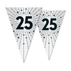 25 Års Guirlande Hvid/Sort
