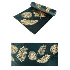 Velour Guldblad Bordløber Mørkegrøn